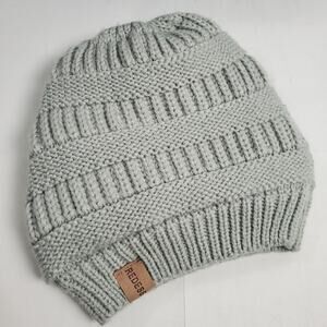 Redess Toddler Girls Beanie One Size Grey Knit Winter Hat Thick